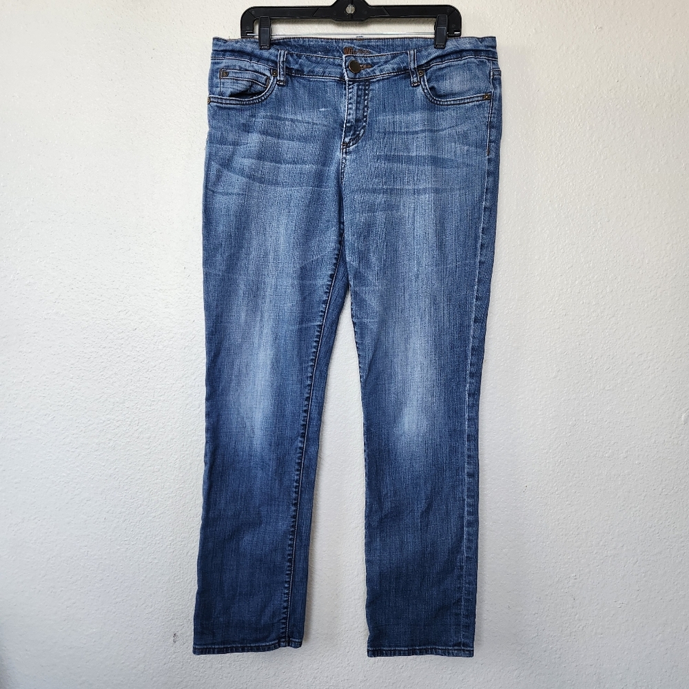 🔥KUT from the Cloth Women's Blue Denim Jeans Straight Leg Size 12/36